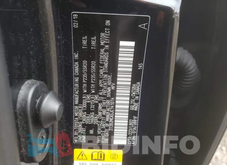 2T2BZMCA5JC141014 Photo# 13