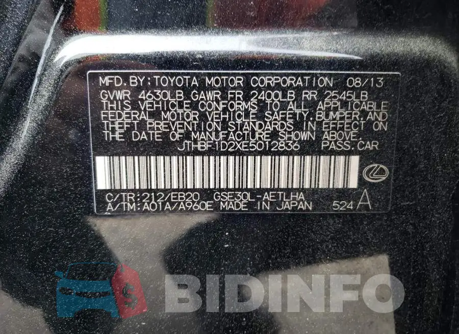 JTHBF1D2XE5012836 Photo# 12