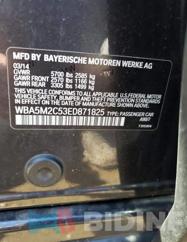 WBA5M2C53ED871825 Photo# 12