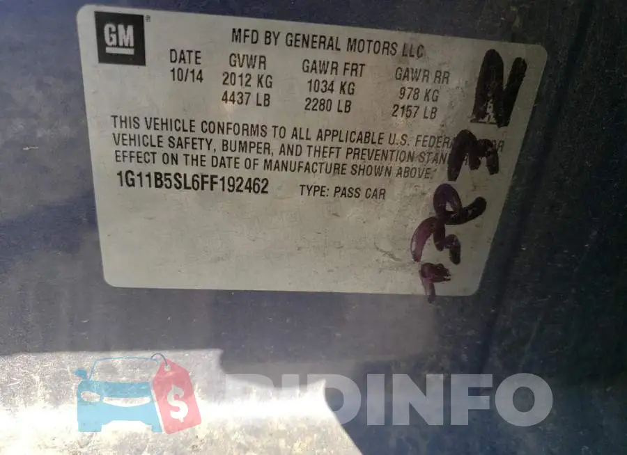 1G11B5SL6FF192462 Photo# 12