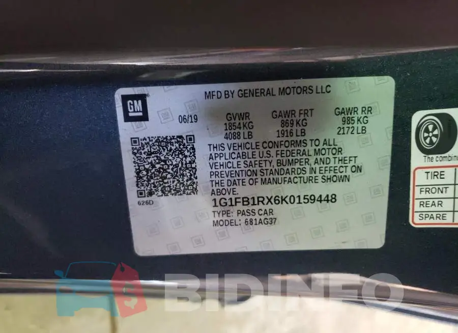 1G1FB1RX6K0159448 Photo# 12