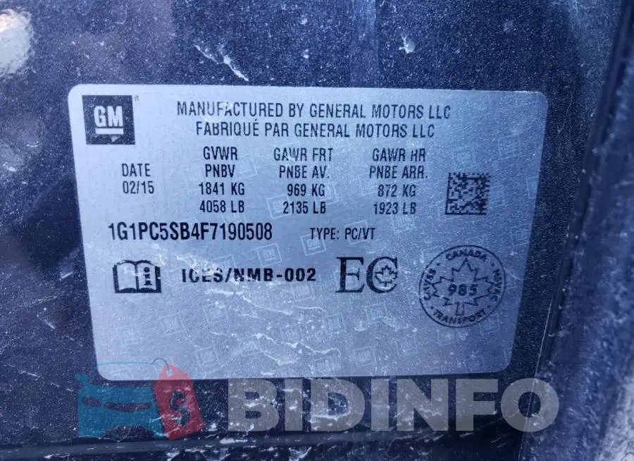 1G1PC5SB4F7190508 Photo# 12