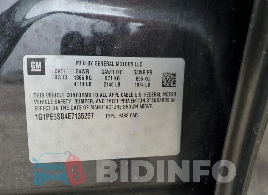 1G1PE5SB4E7135257 Photo# 12