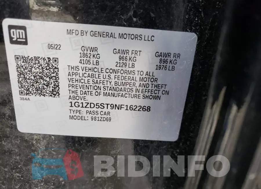 1G1ZD5ST9NF162268 Photo# 13