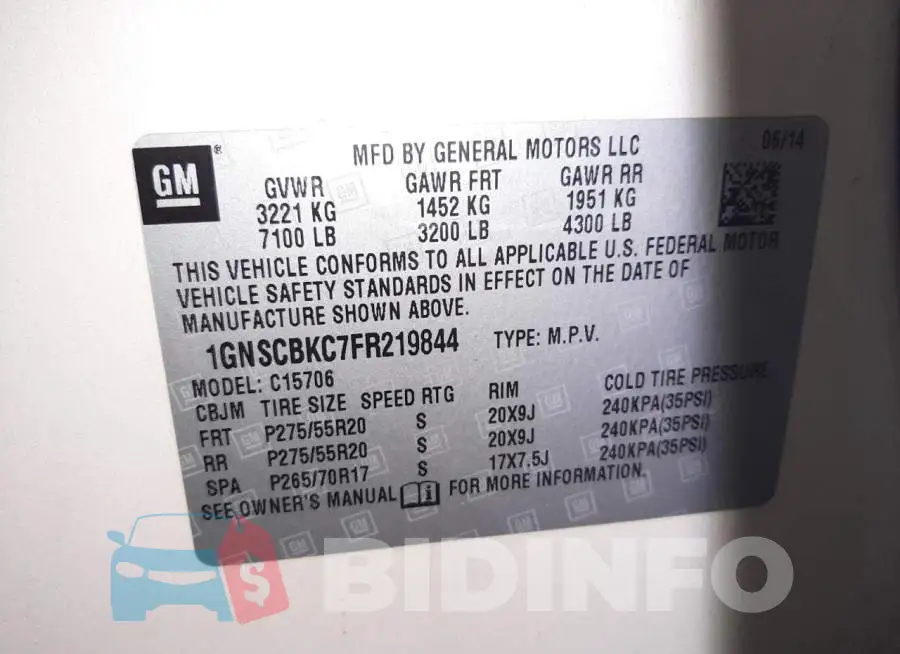 1GNSCBKC7FR219844 Photo# 13