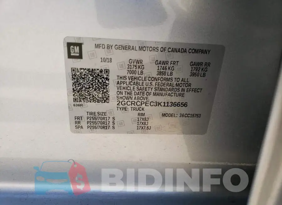 2GCRCPEC3K1136656 Photo# 12
