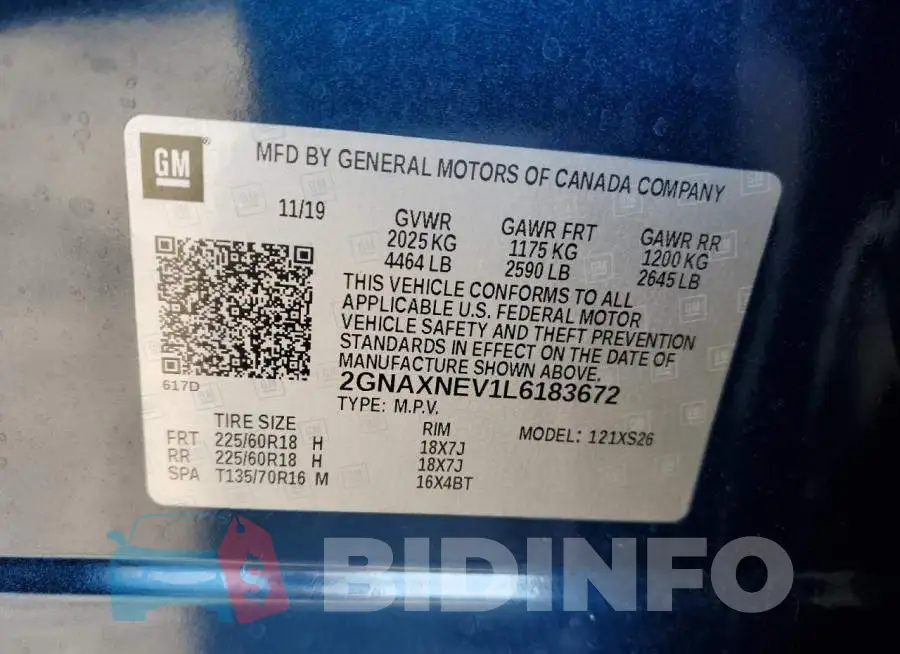 2GNAXNEV1L6183672 Photo# 13
