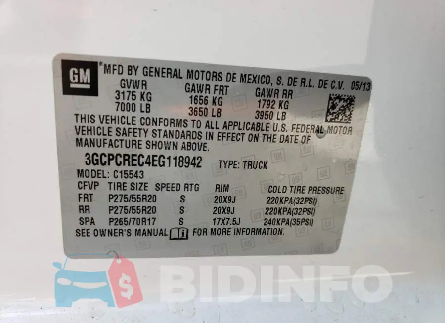 3GCPCREC4EG118942 Photo# 13