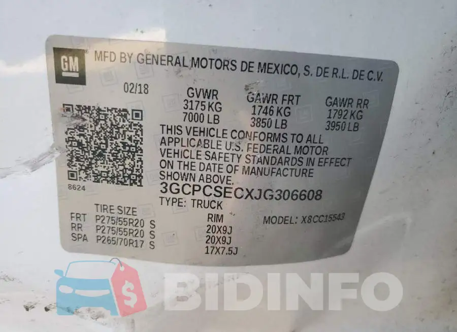 3GCPCSECXJG306608 Photo# 12