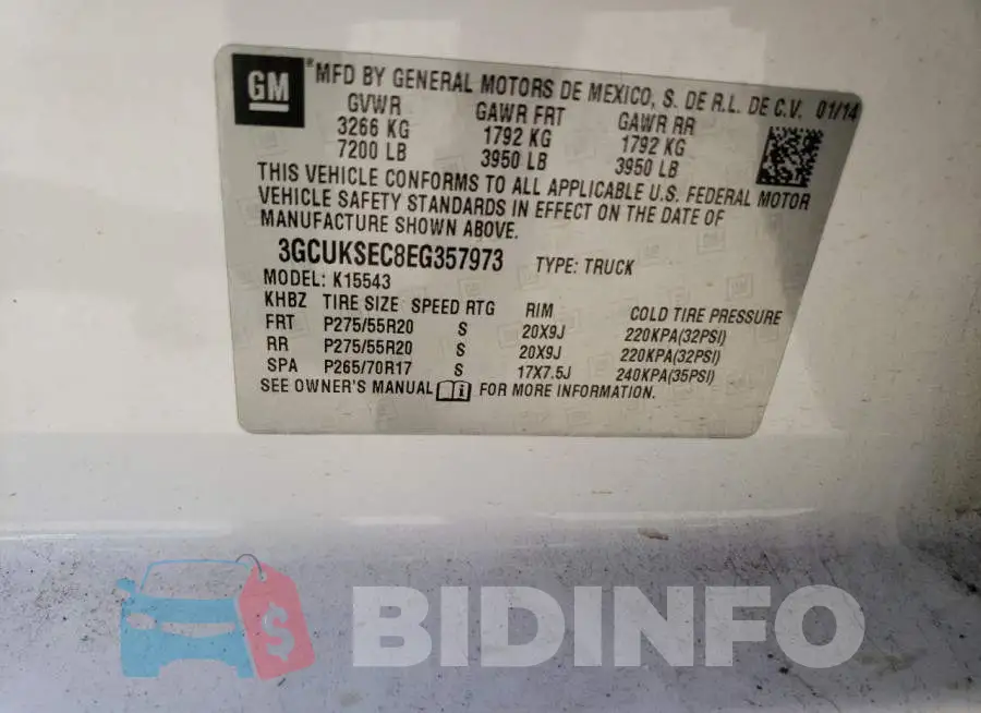 3GCUKSEC8EG357973 Photo# 12
