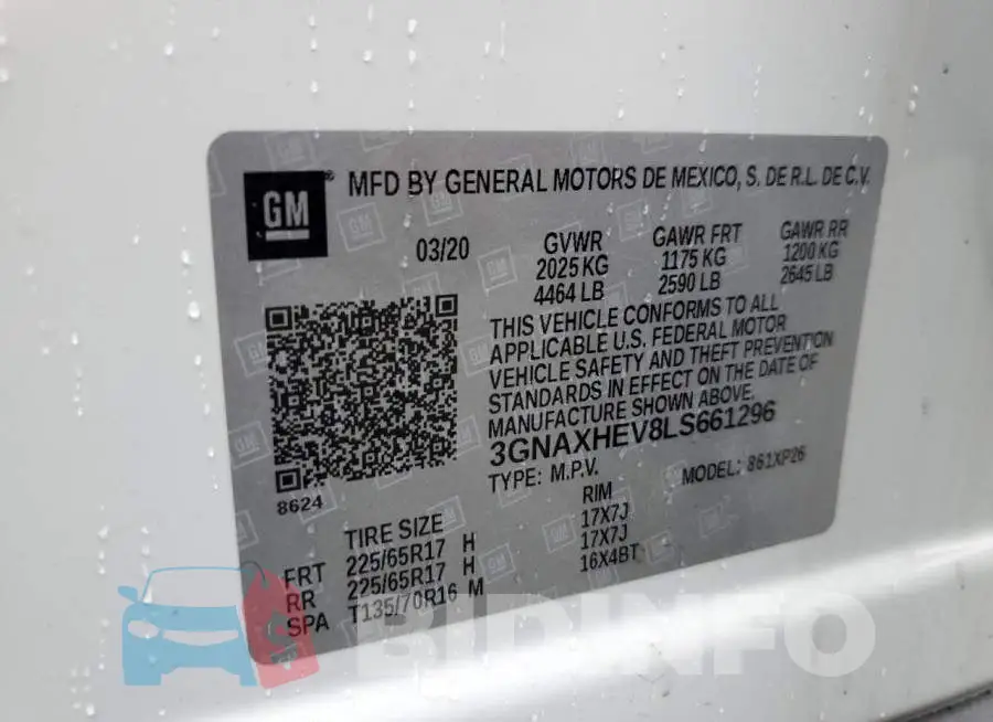 3GNAXHEV8LS661296 Photo# 14