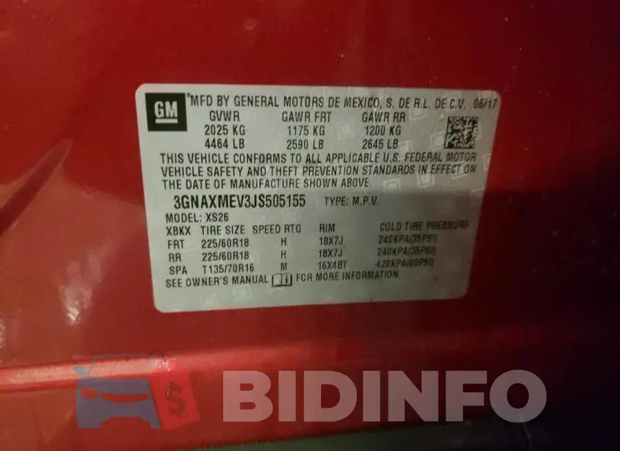 3GNAXMEV3JS505155 Photo# 13