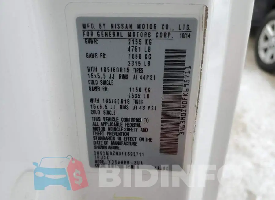 3N63M0ZN0FK695711 Photo# 14