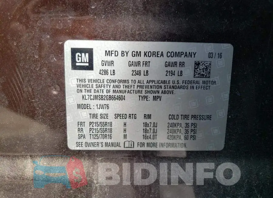KL7CJMSB2GB664604 Photo# 12