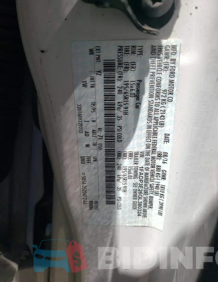 1FADP3E26GL380324 Photo# 12
