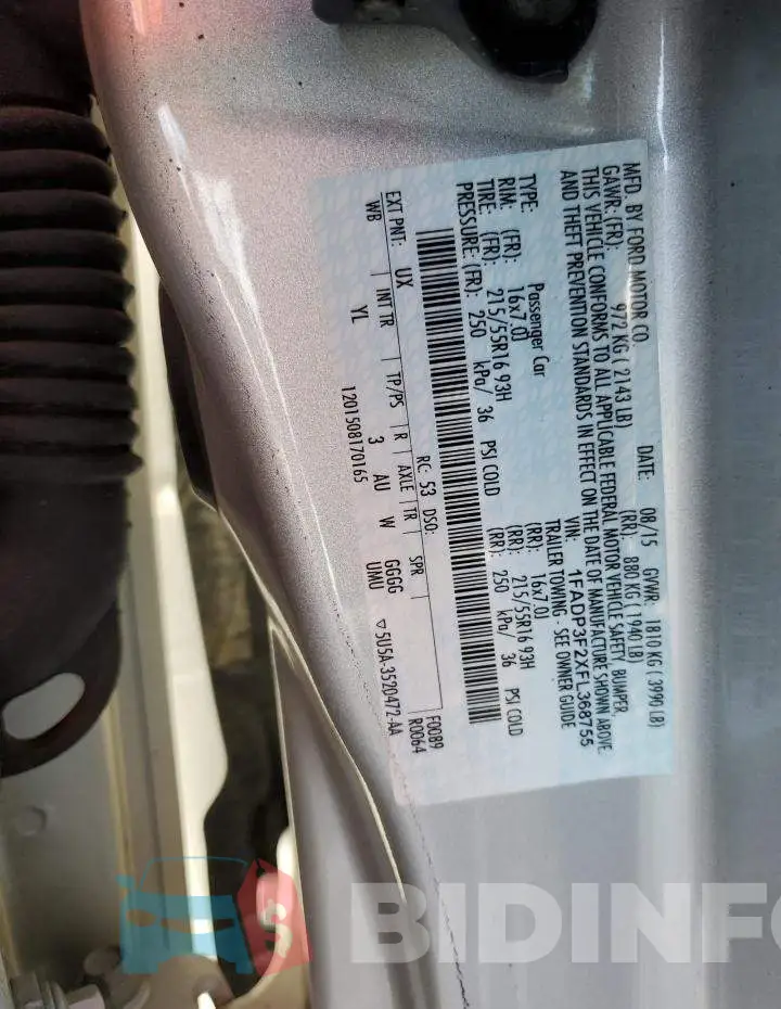 1FADP3F2XFL368755 Photo# 12