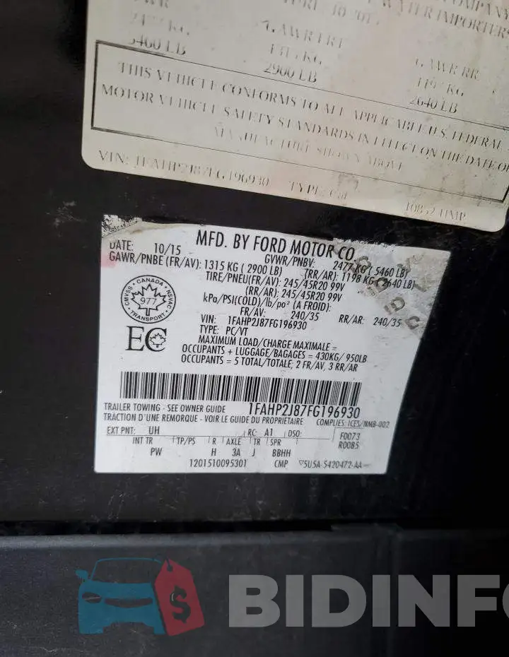 1FAHP2J87FG196930 Photo# 12