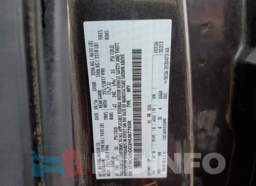 1FMCU0GD2HUB77658 Photo# 13