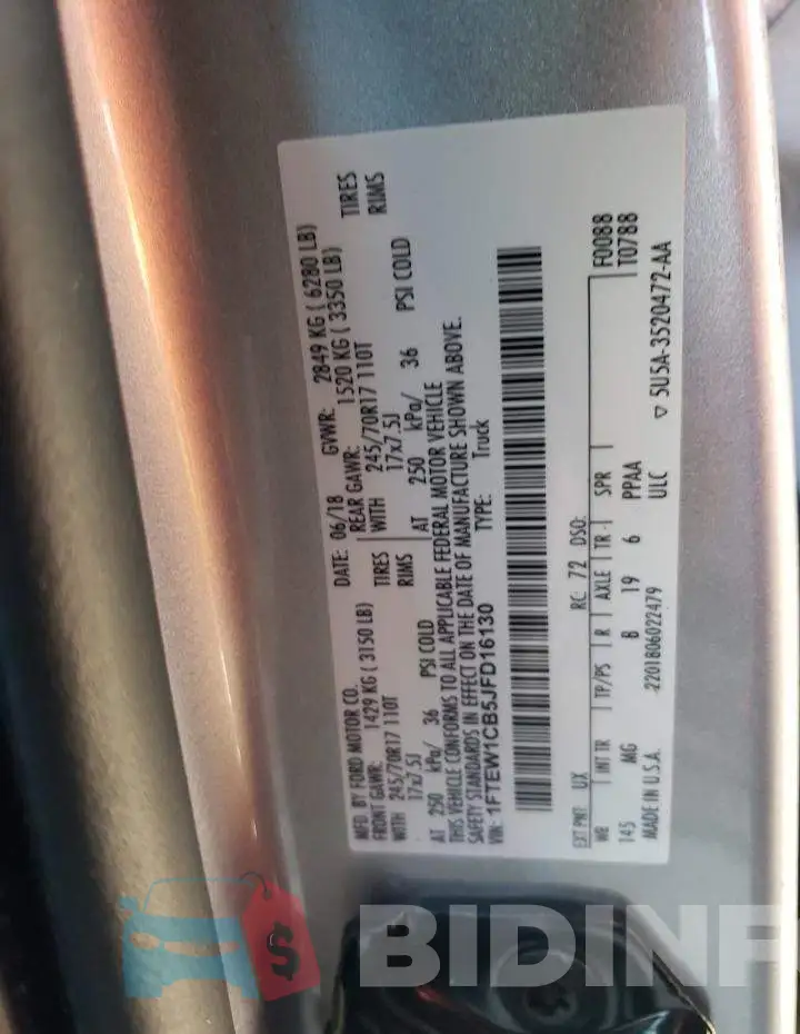 1FTEW1CB5JFD16130 Photo# 12