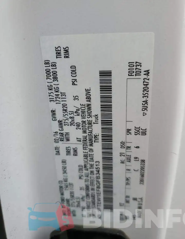 1FTEW1EF8GFB34513 Photo# 12