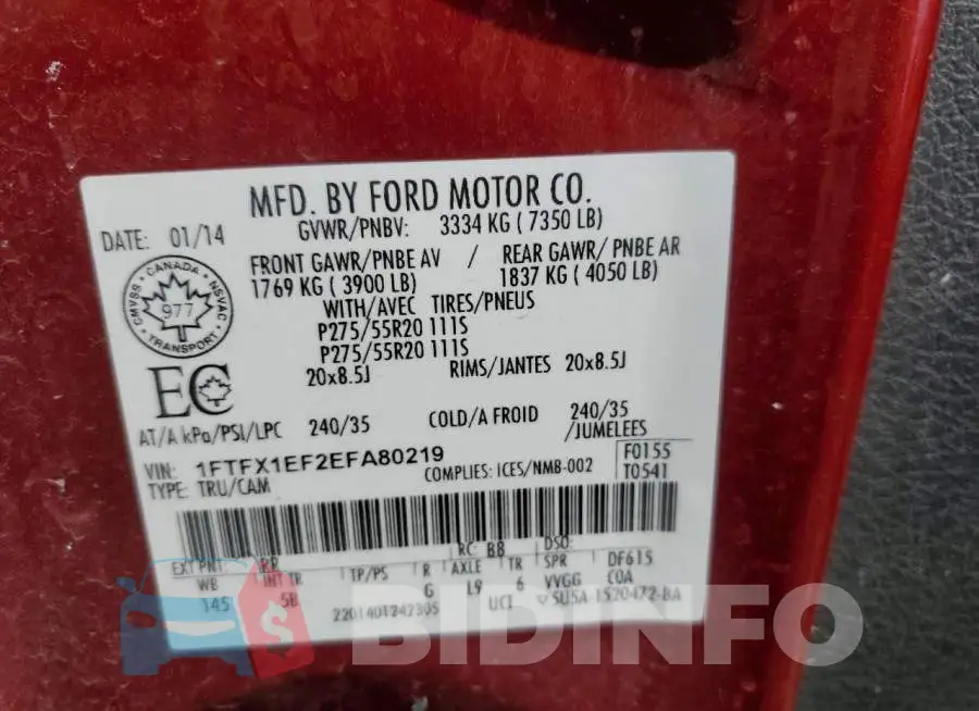 1FTFX1EF2EFA80219 Photo# 12