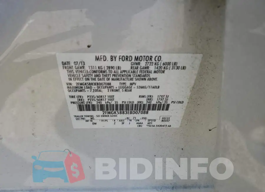 2FMGK5B83EBD07088 Photo# 14