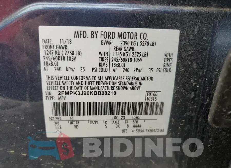 2FMPK3J90KBB08218 Photo# 13