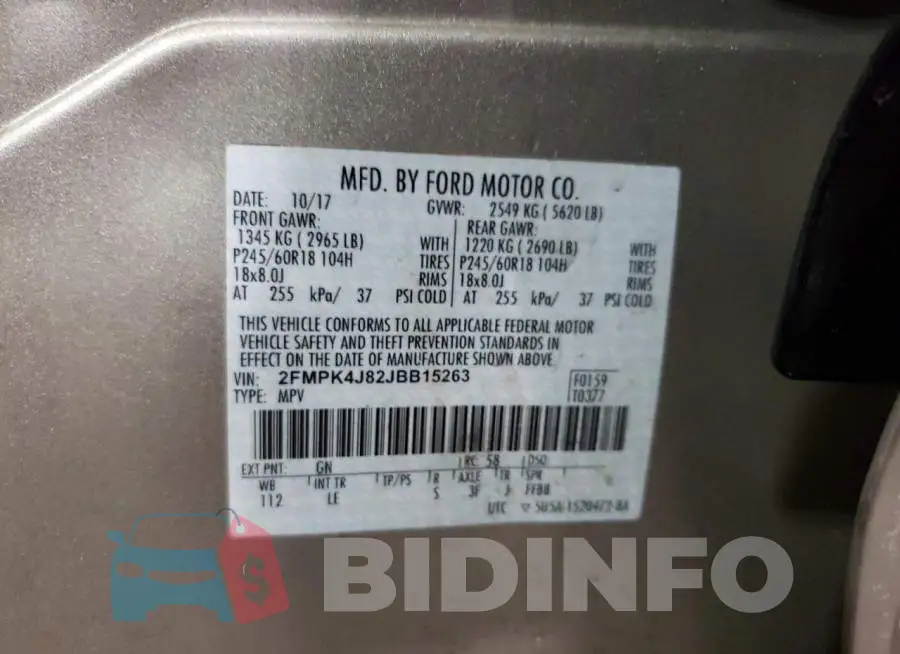 2FMPK4J82JBB15263 Photo# 13