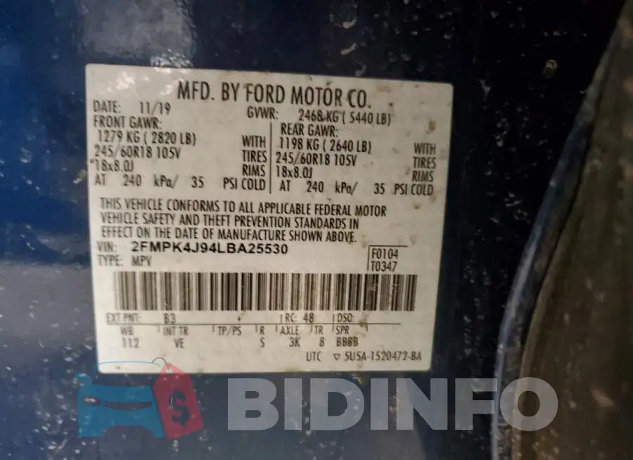 2FMPK4J94LBA25530 Photo# 12