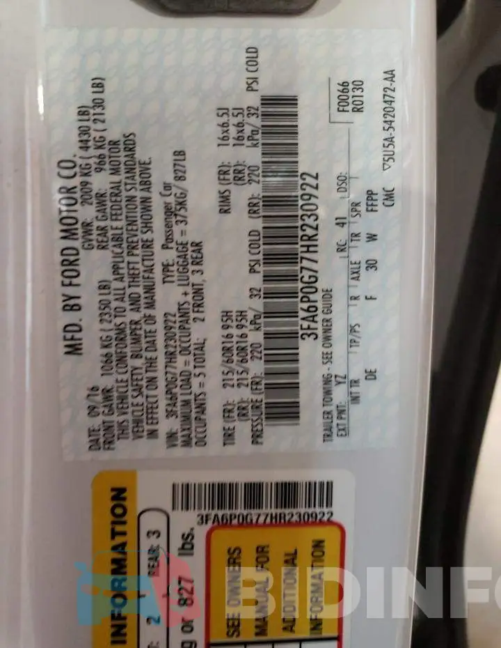 3FA6P0G77HR230922 Photo# 13