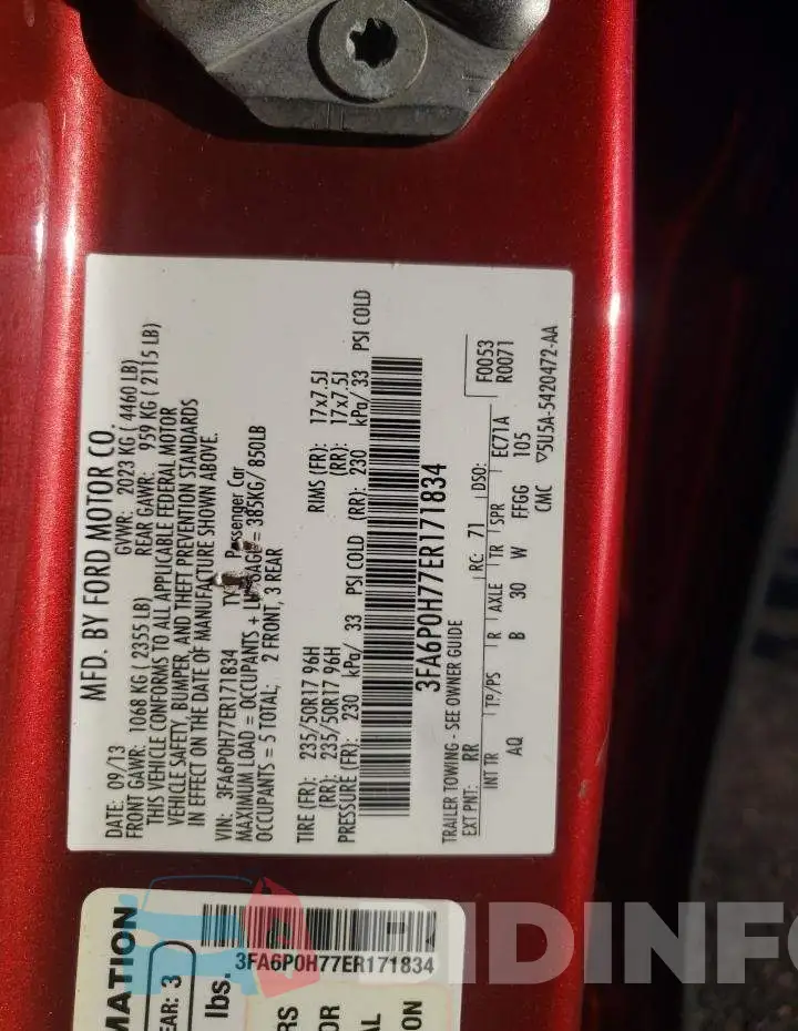 3FA6P0H77ER171834 Photo# 12