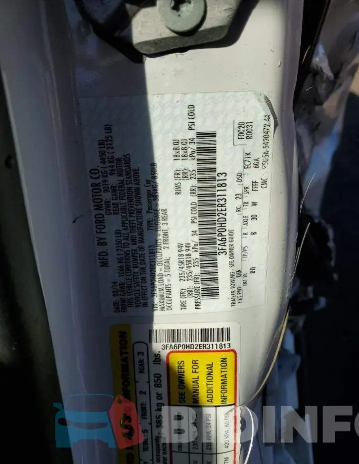 3FA6P0HD2ER311813 Photo# 12