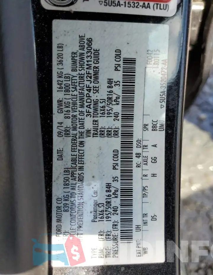 3FADP4FJ2FM133066 Photo# 12
