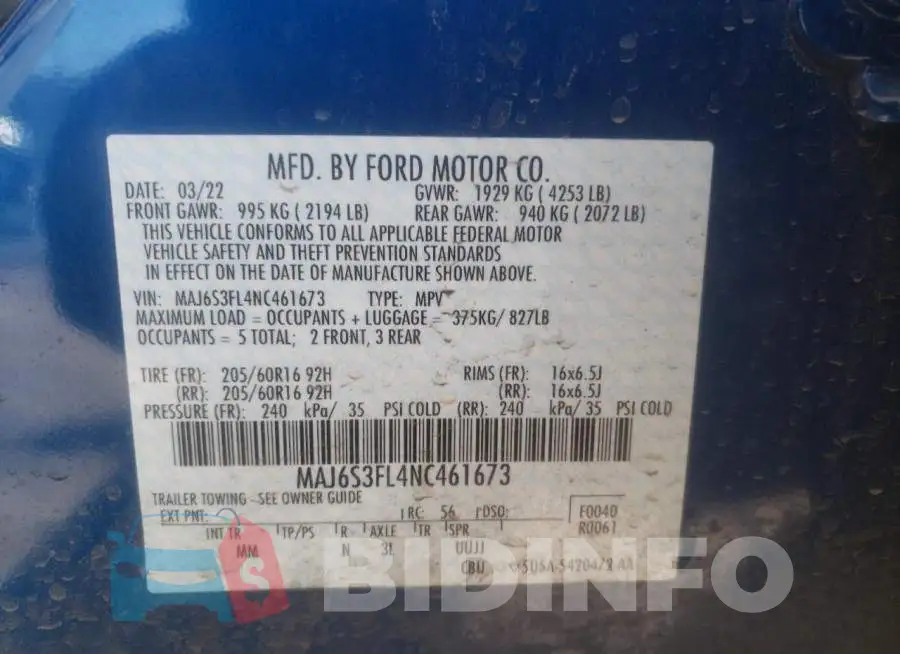 MAJ6S3FL4NC461673 Photo# 12