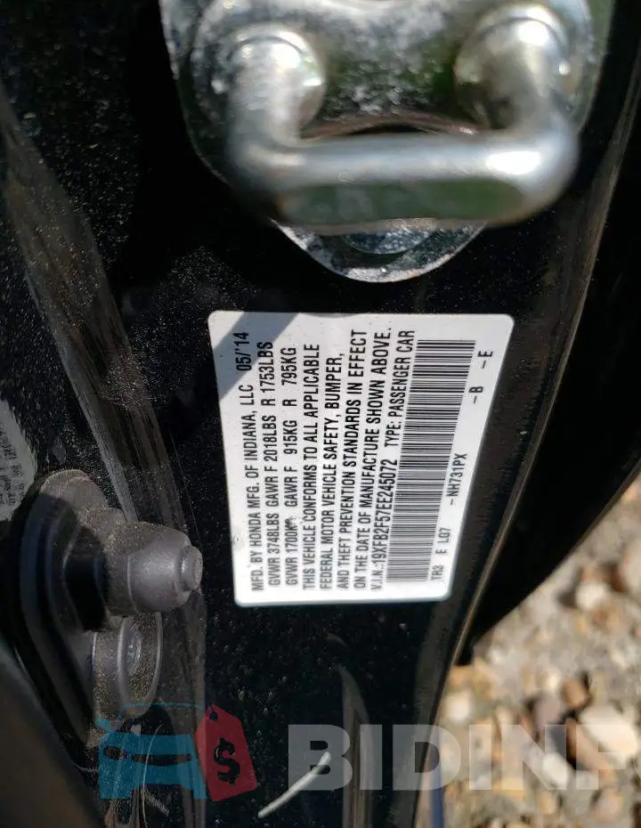 19XFB2F57EE245072 Photo# 13