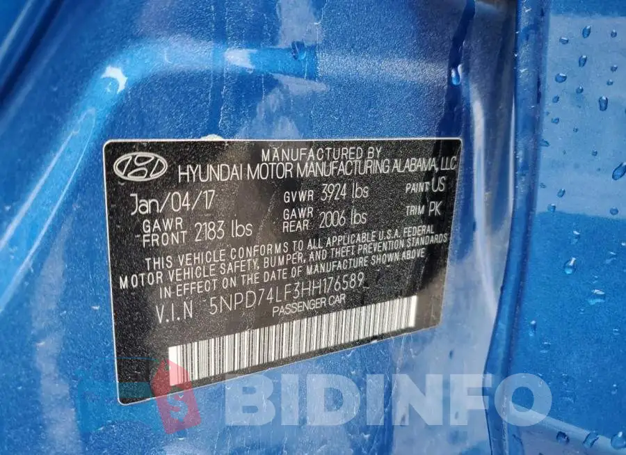 5NPD74LF3HH176589 Photo# 12