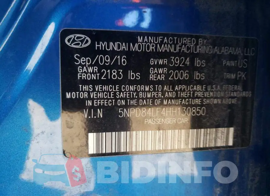 5NPD84LF4HH130850 Photo# 12