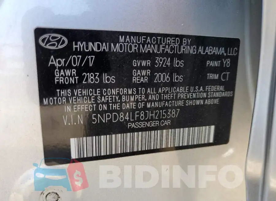 5NPD84LF8JH215387 Photo# 10