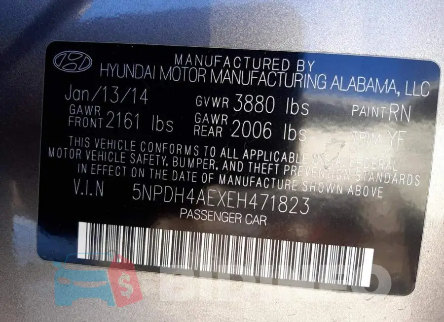 5NPDH4AEXEH471823 Photo# 12