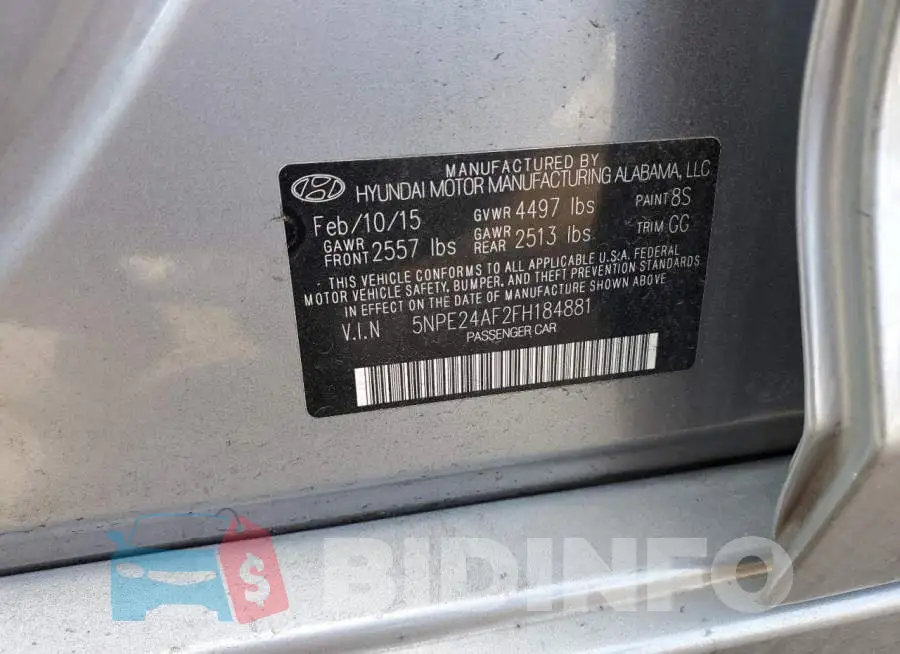 5NPE24AF2FH184881 Photo# 12