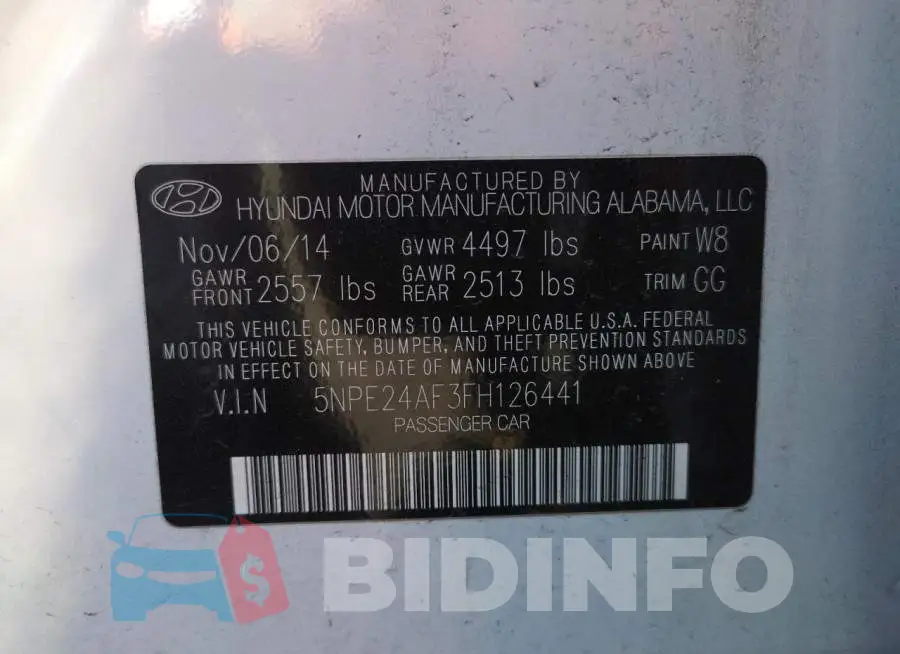 5NPE24AF3FH126441 Photo# 12