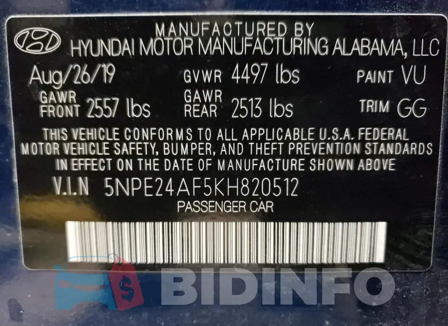 5NPE24AF5KH820512 Photo# 12
