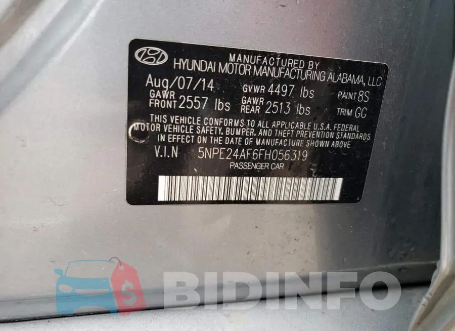 5NPE24AF6FH056319 Photo# 12