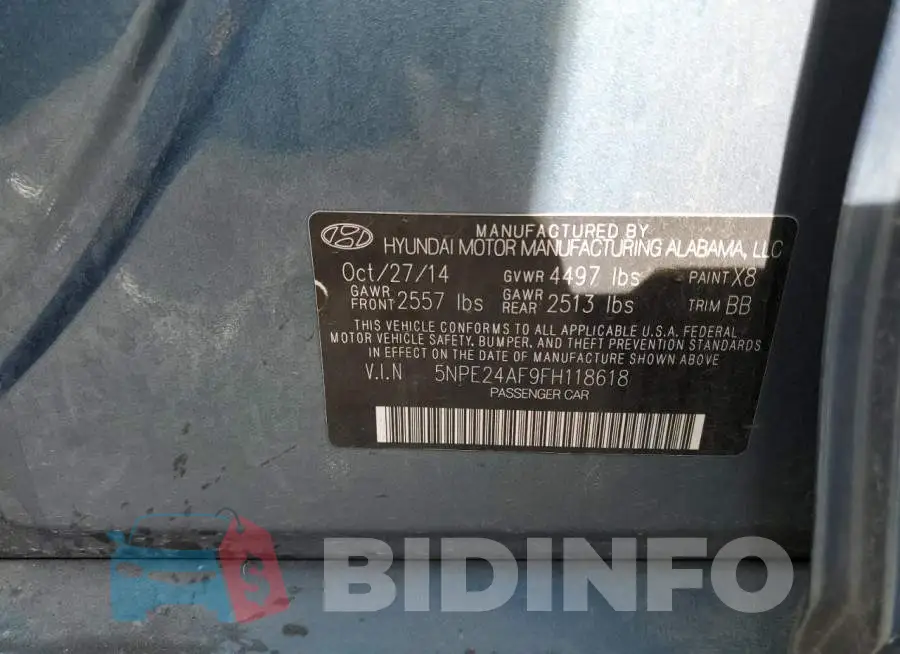 5NPE24AF9FH118618 Photo# 12