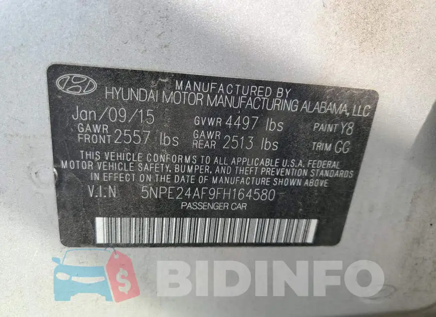 5NPE24AF9FH164580 Photo# 12
