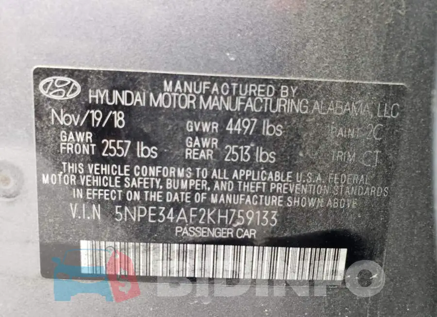 5NPE34AF2KH759133 Photo# 12