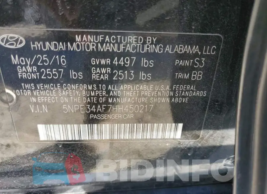 5NPE34AF7HH450217 Photo# 13