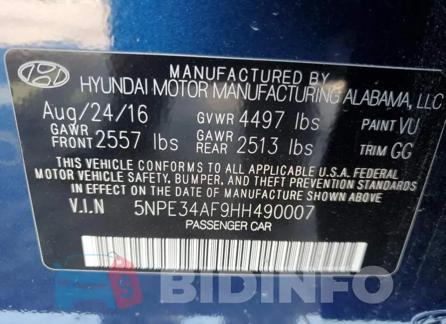 5NPE34AF9HH490007 Photo# 12