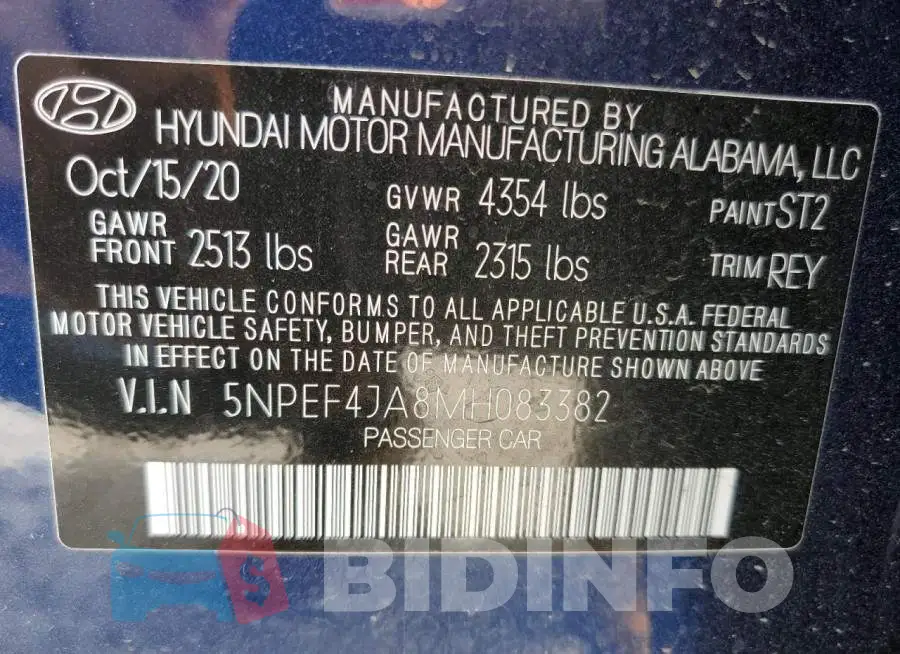 5NPEF4JA8MH083382 Photo# 12