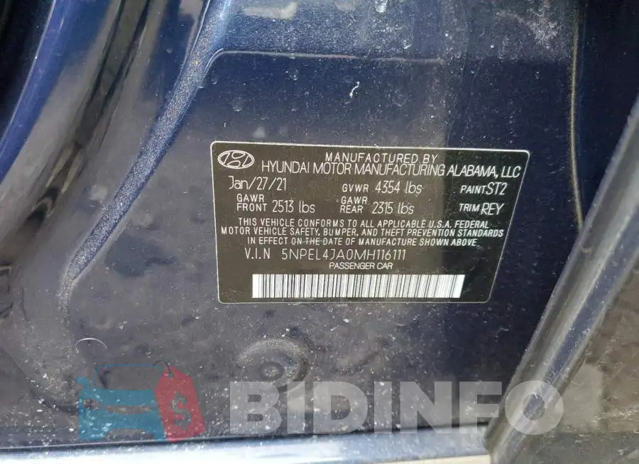 5NPEL4JA0MH116111 Photo# 12